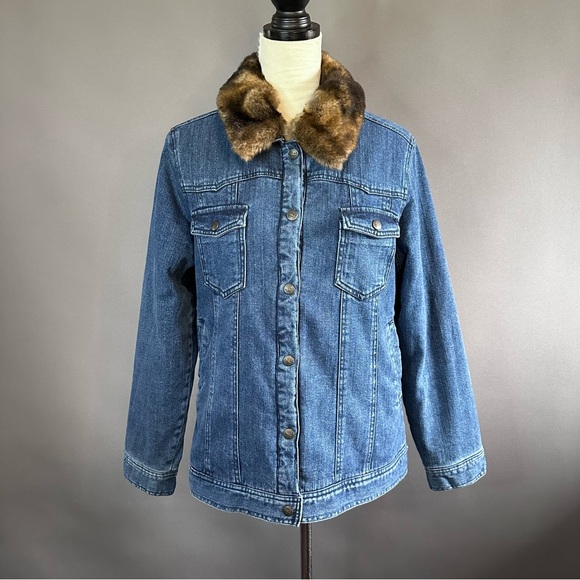 Jackets & Blazers - Outback Trading Company Denim Fur Jacket
